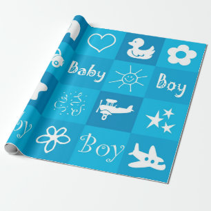 Baby boy wrapping paper