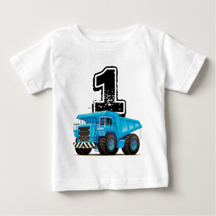 Baby Boy's 1st Birthday Blue Truck T-Shirt