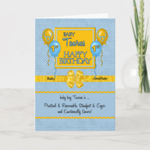 Baby Boys 1st Birthday Taurus Zodiac Card