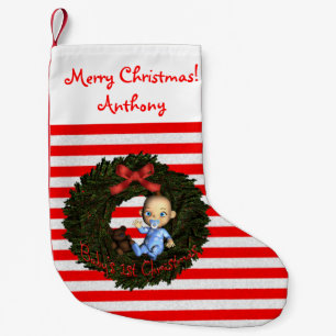 Baby Boy's 1st Christmas Small Christmas Stocking