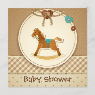 Baby Boy's Baby Shower Invitation Rocking Horse
