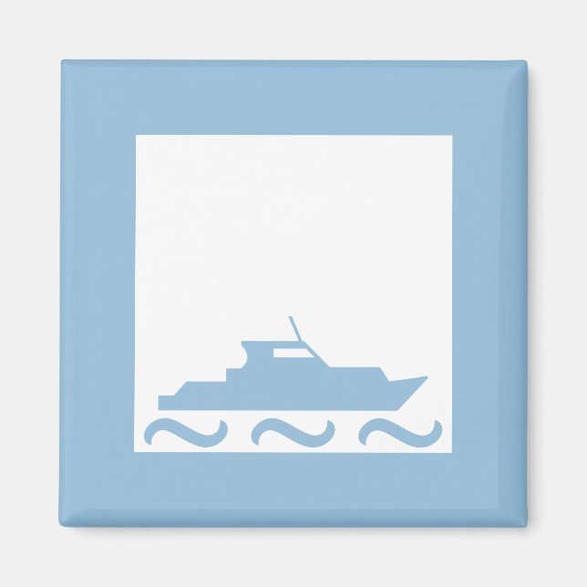 Baby Boy's Blue Boat Magnet (Front)