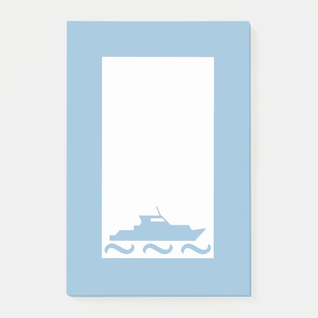 Baby Boy's Blue Boat Post-it Notes (Front)