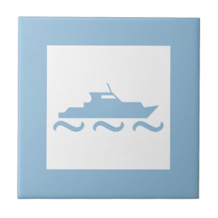 Baby Boy's Blue Boat Tile