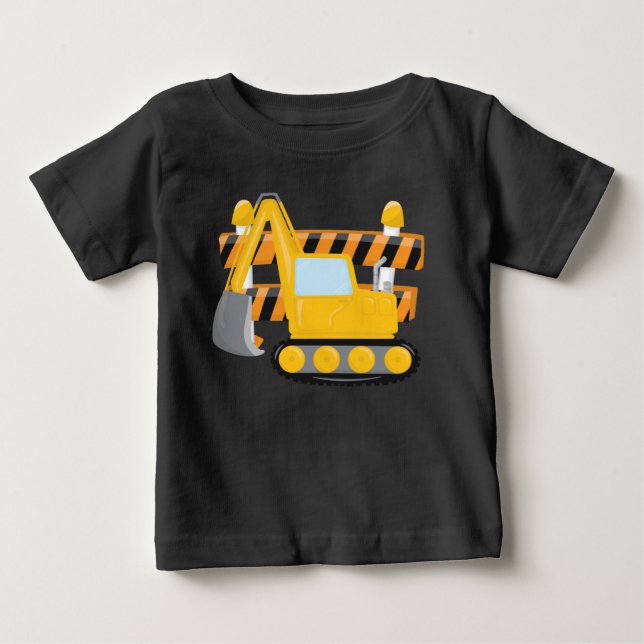 Baby boys cute construction t-shirt (Front)