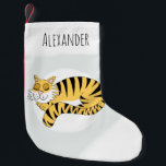 Baby Boys Cute Sleeping Tiger Small Christmas Stocking<br><div class="desc">This cute and whimsical design is a part of a collection featuring cute doodle tigers for boy's apparel and accessories. This kids Christmas stocking features a hand drawn sleeping jungle tiger cat and can be personalised with your child or baby's name. Perfect for any animal loving little one! Check out...</div>