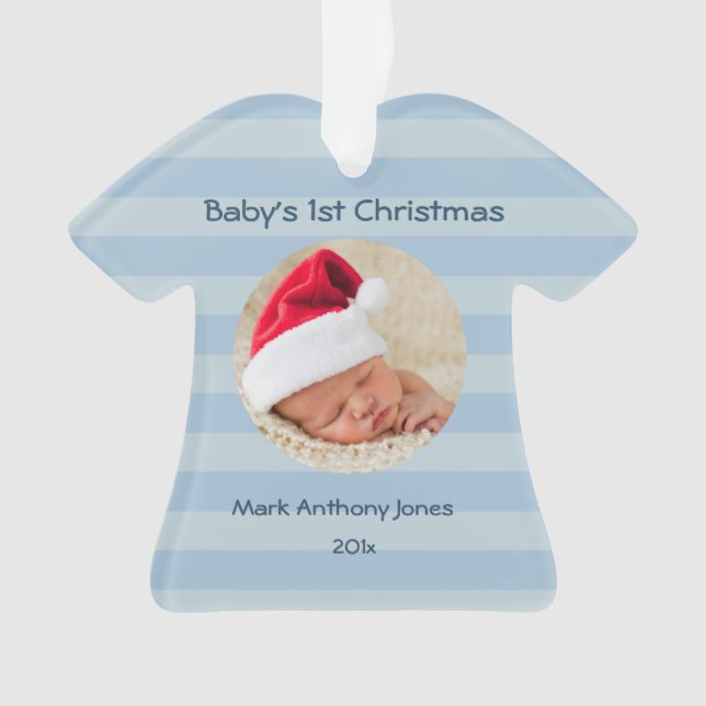 Baby Boy's First Christmas Acrylic Ornament (Front)