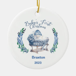Baby Boy's First Christmas Ceramic Ornament