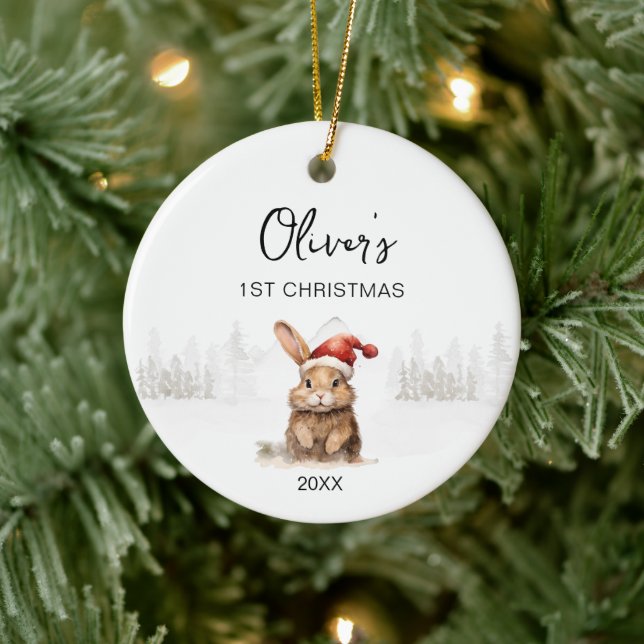 Baby Boy's First Christmas Ornament 2023 modern (Tree)