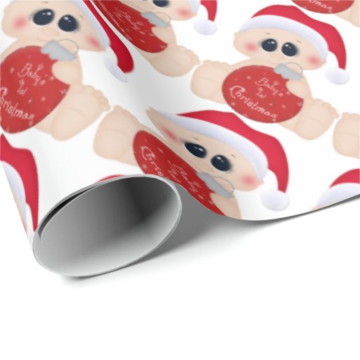 Image of baby boy's first Christmas wrapping paper