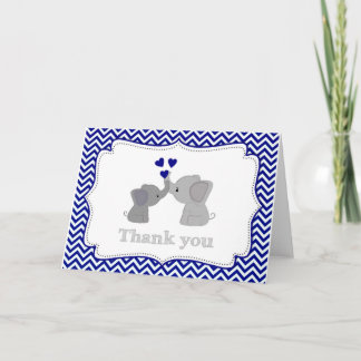 Baby Boys NAVY Blue Elephant THANK YOU Cards#2 366