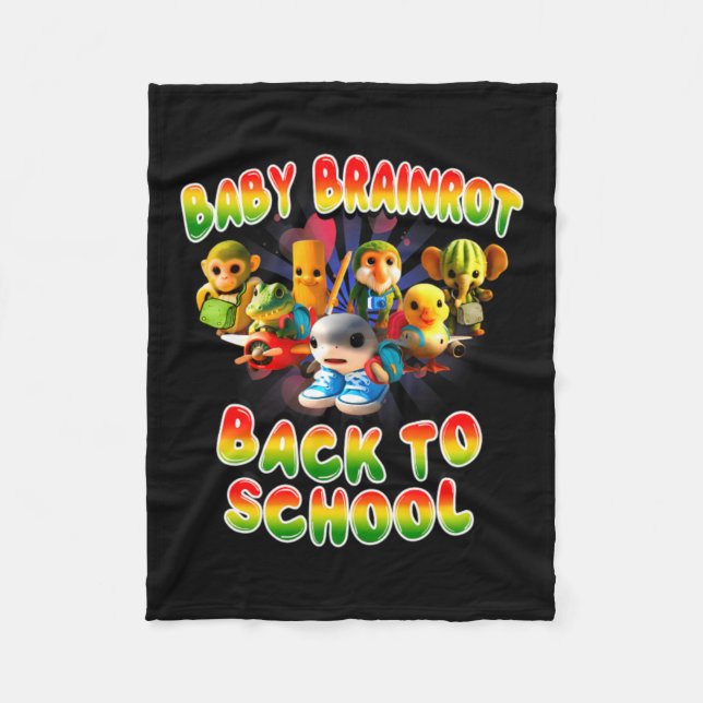 Baby Brainrot Italian Back To School For Design Fleece Blanket (Front)