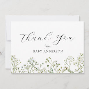 Baby Breath Baby Shower Thank You Card