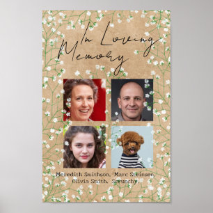 Baby Breath Floral Rustic In Loving Memory Wedding Poster