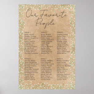    Baby Breath Floral Rustic Wedding Seating Chart