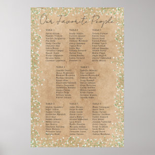 Baby Breath Floral Rustic Wedding Seating Chart