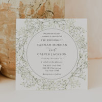 Baby Breath Flowers Wedding Invitation