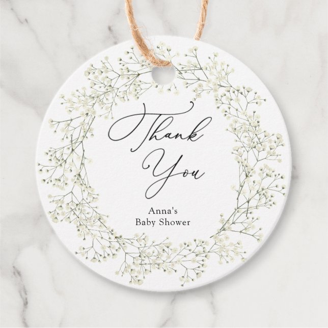Baby Breath Shower Gift Tags (Front)