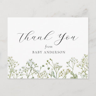 Baby Breath Thank You Postcard