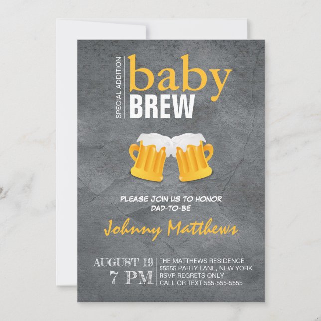 Baby Brew Beer Celebration For Dad to Be Invitation (Front)