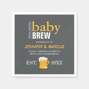 Baby Brew Couple's Beer Baby Shower Napkin