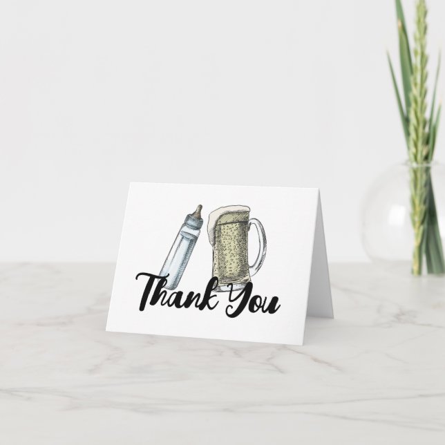 Baby Brewing Baby Shower Thank You Card (Front)