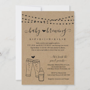 Baby Brewing Beer Sprinkle Invitation