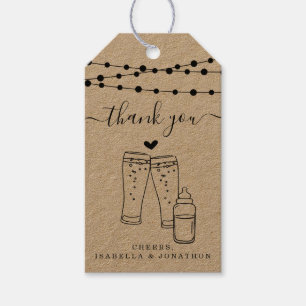 Baby Brewing Beer Toast Thank You - Rustic Kraft Gift Tags