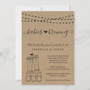 Baby Brewing Couple's Triplets Baby Shower Invitation