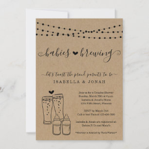 Baby Brewing Couple's Twins Baby Shower Invitation