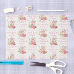 baby brewing floral tea party baby shower pattern tissue paper