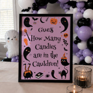Baby Brewing Halloween Baby Shower Guess How Many Poster