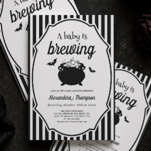 Baby Brewing Halloween Baby Shower Invitation
