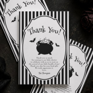 Baby Brewing Halloween Goth Baby Shower Thank You Card