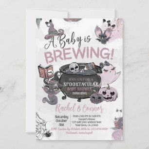 Baby Brewing Hallowen Baby Shower Invitation