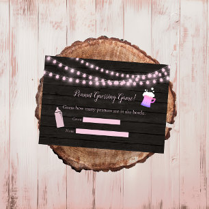 Baby Brewing Pink Guessing Game Baby Shower Enclosure Card