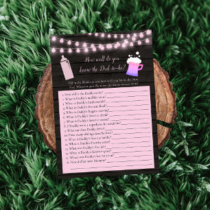 Baby Brewing Pink Who Knows Dad-To-Be Best Game Invitation