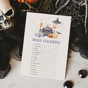 Baby Brewing Purple Halloween Word Scramble Game
