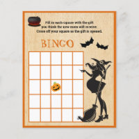 Baby Brewing Shower Halloween Witch Bingo Game 