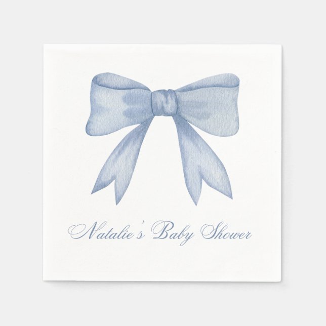 Baby Bridal Shower Bow Cocktail Napkin (Front)