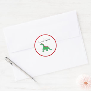 Baby Brontosaurus Cartoon Dinosaur Gear Classic Round Sticker