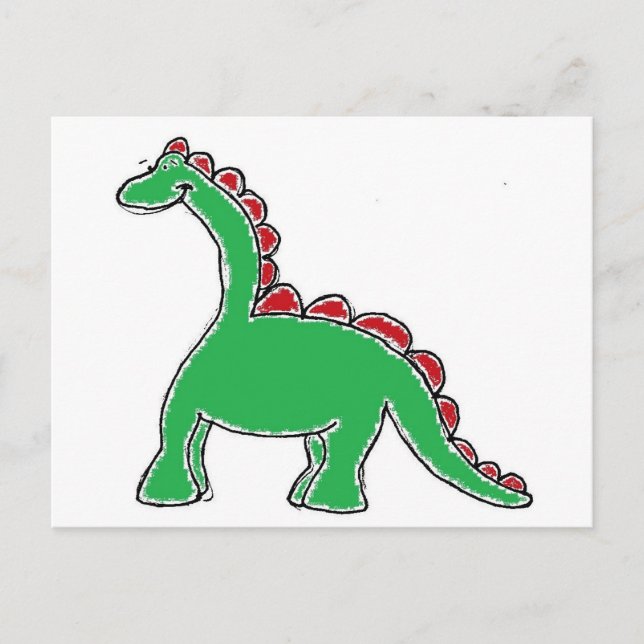 Baby Brontosaurus Cartoon Dinosaur Gear Postcard (Front)