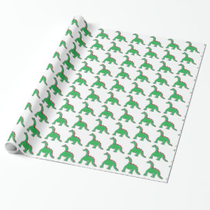 Baby Brontosaurus Cartoon Dinosaur Gear Wrapping Paper