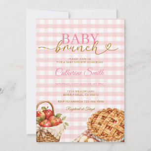 Baby Brunch Apple Pie Baby Shower Gingham Invitation