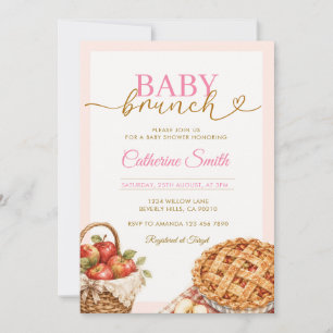 Baby Brunch Apple Pie Baby Shower Gingham Invitation