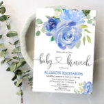 Baby brunch boy shower blue floral watercolors invitation<br><div class="desc">For more advanced customisation of this design,  simply select the "Customise It" button above!</div>
