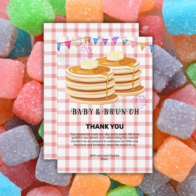 Baby & Brunch Festive Souffle Baby Shower Thank You Card (Creator Uploaded)