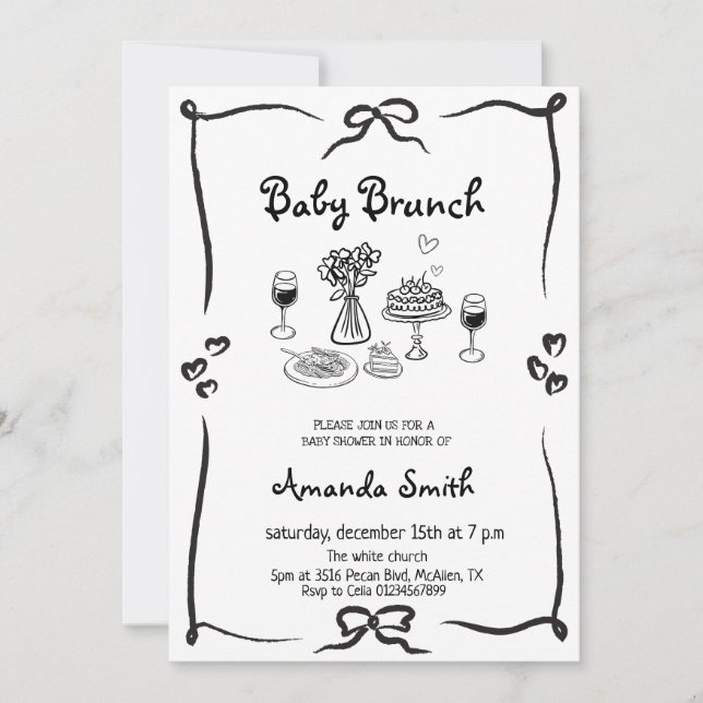   Baby Brunch Gender Neutral  Baby shower Invitation (Front)