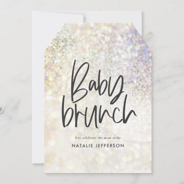 Baby brunch shower party glitter sparkle classy (Front)
