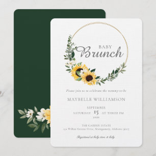 Baby Brunch Watercolor Sunflower Baby Shower Invitation